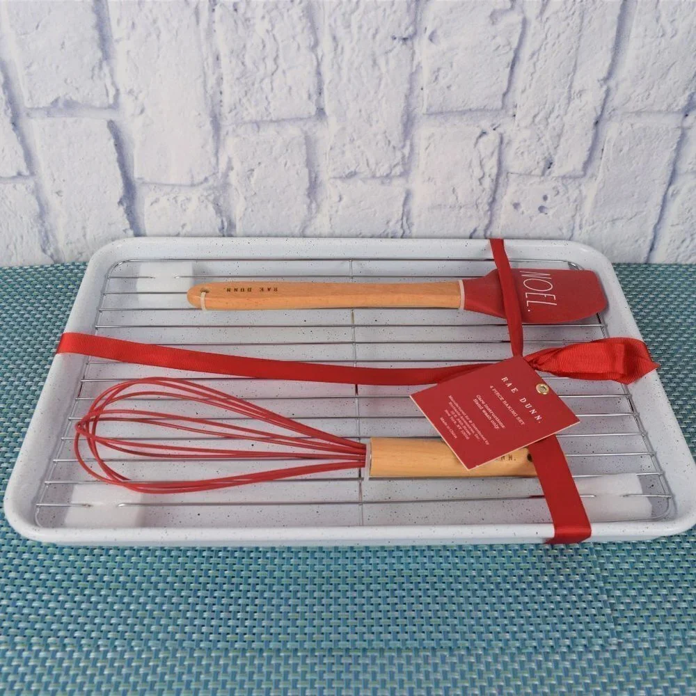 New Rae Dunn 4-PC NOEL Baking Set Christmas Gift